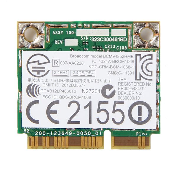 

двђдиапазоннй бепѬоводной-ac дл broadcom bcm94352hmb 867mbps wlan + bluetooth bt 4.0 half mini pci-e wifi wlan 802.1