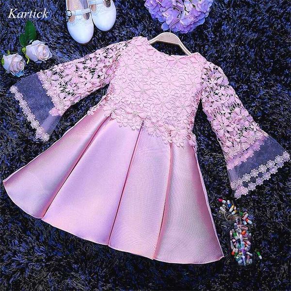 

flower girl dresses long sleeves princess party pageant first communion dress lovely little girls kids/children dress, Red;yellow