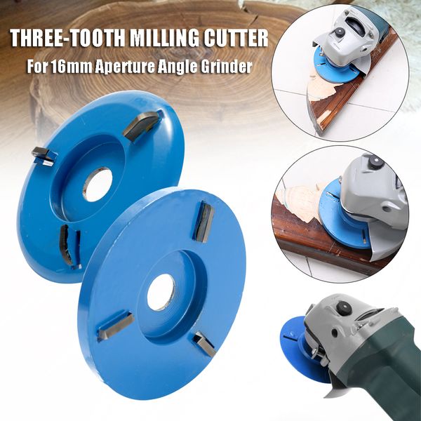 

three teeth power wood carving disc tool milling cutter 90mm diameter 16mm bore angle grinder angle grinder attachment