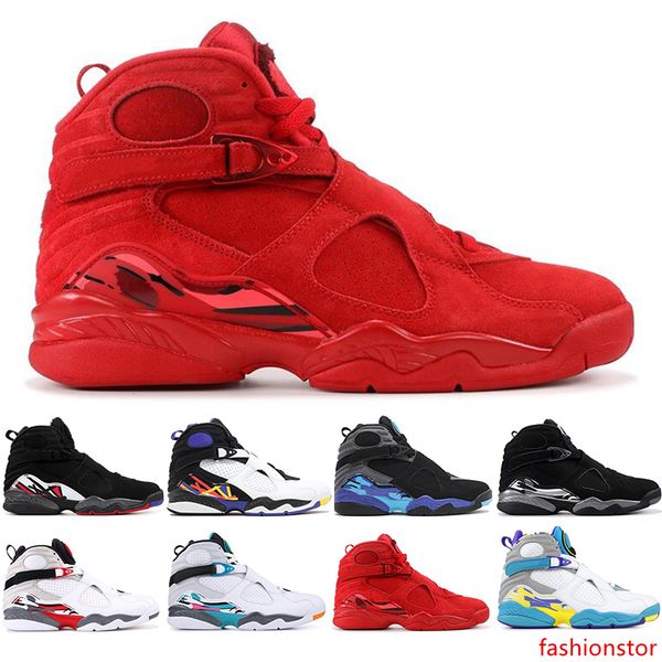 

2019 air basketball shoes for mens 8s valentines day 3peat aqua chrome countdown pack mens sports sneakers size 7-13