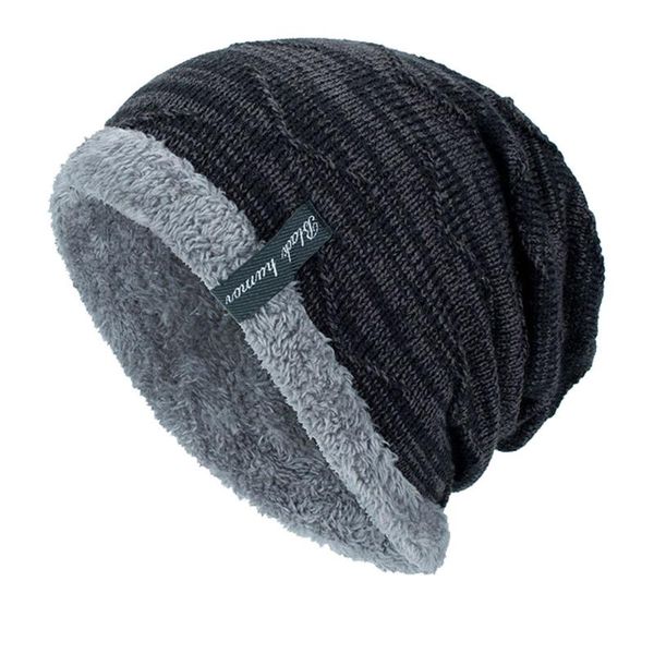 

мужчины зима cap мужчины hat мужской beanie winter keep warm вязаная velvet пушистый cappello donna # 810, Blue;gray