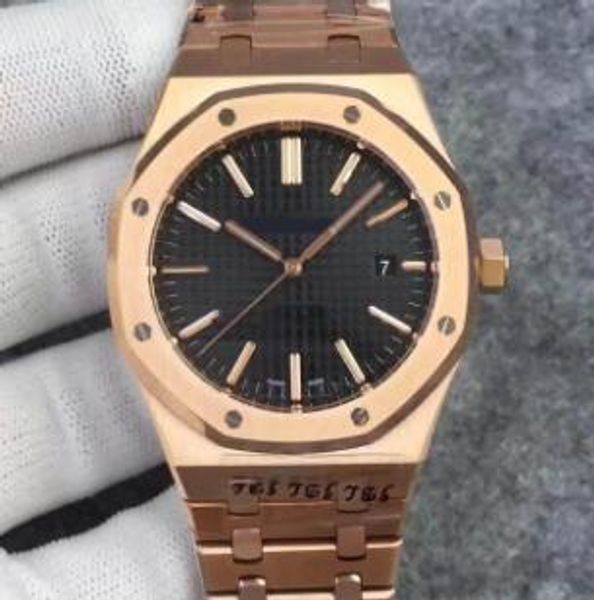 

mens watch automatic mechanical movement blue dial royal oak series mens watch 15400 stainless steel mens watches, Slivery;brown