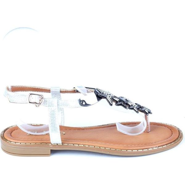

modabuymus bright stone silver finger cross women 's sandals modabuymus, Black