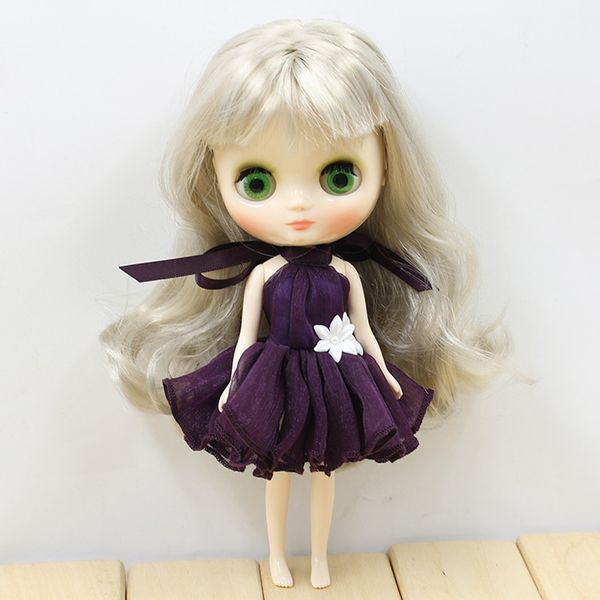

fashion halter fluffy dress skirt for 8'' 20cm middie blythe doll outfit clothes