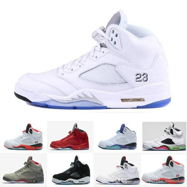 

2018 New 5 5s V Olympic metallic Gold White Cement Man Basketball Shoes OG Black Metallic red blue Suede Fire Red Sport Sneakers