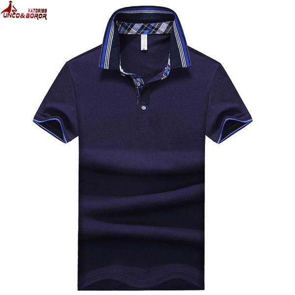 

Unco &Boror New Brands Mens Soild Color Polo Shirts Brand Short Sleeve Breathable Camisas Polo Male Shirt Plus Size 3xl ,4xl ,5xl