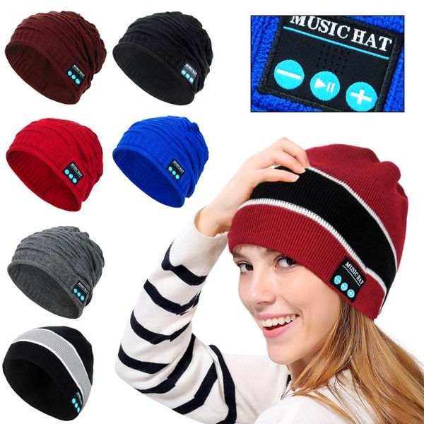 

new bluetooth music warm beanie hat wireless smart cap headset headphone speaker set-in mic christmas hat music cap