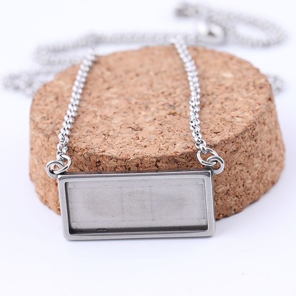 

Shukaki Fit 10x25mm Настройки Кабошон прямоугольника в нержавеющей стали Blank Подвеска Осн