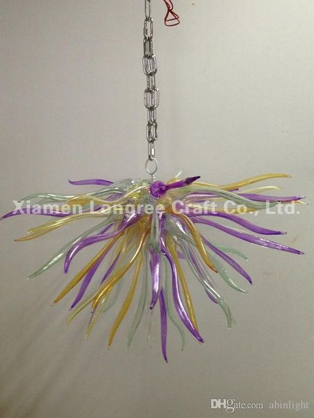 

c86-turkish style hand blown glass long chain chandeliers modern crystal murano glass decorative led pendant lamps