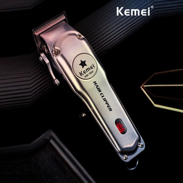 

barber shop rechargeable hair clipper metal electric hair trimmer men professional beard trimmer haircut machine km-1996