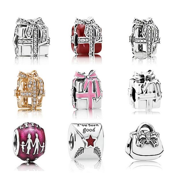 

new 925 sterling silver pandora birthday celebration birthday cake gift box birthday charm bracelet diy bracelet factory wholesale, Black
