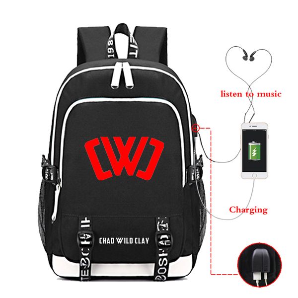 

mochila feminina chad wild clay black backpack usb charge lapbackpack school bags for teenage girls boy large travel bagpack