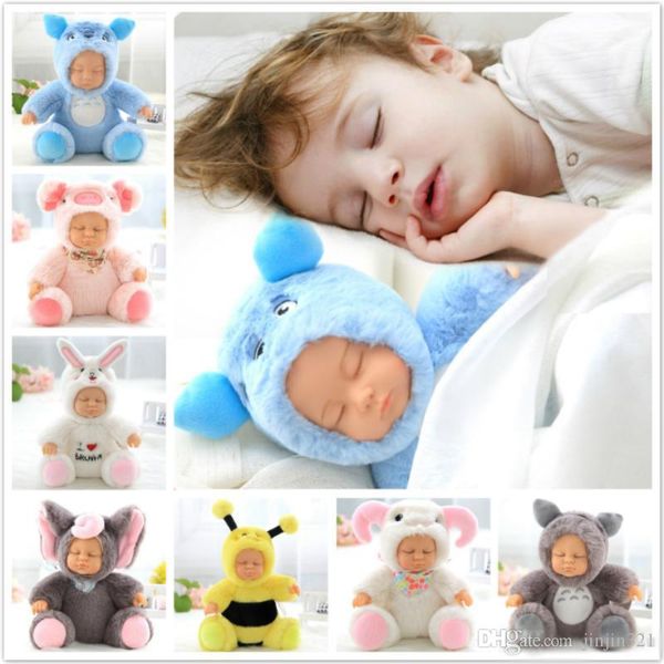 

plush stuffed toys baby doll newborn toy kids accompany sleep cute pvc face plush animal doll girl birthday gift for children