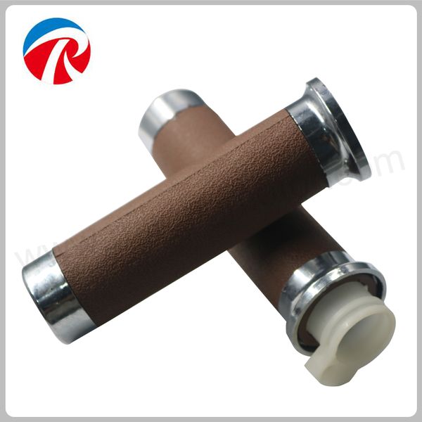 

retro grand 50 cc motorcycle scooter brown rubber handle grip