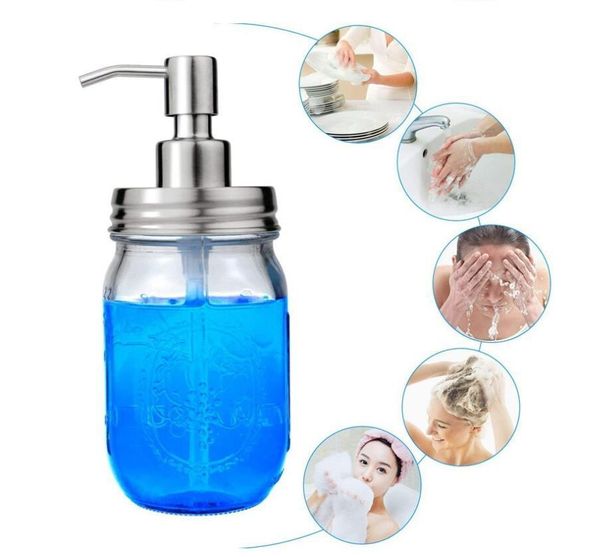 

diy hand soap dispenser pump stainless steel mason jar countersoap lotion dispenser polish chrome orb golden hy-03