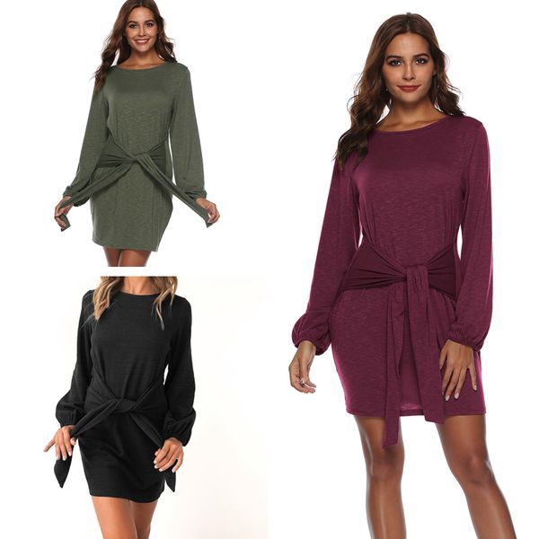 

fashion short skirt collar tie with bow tie long sleeve dress boutique casual dresses women's clothing 213, Black;gray