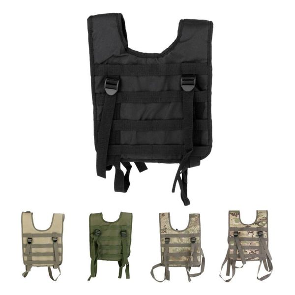

600d oxford hunting webbing molle chest rig paintball harness vest belt support tactical vest harness, Camo;black