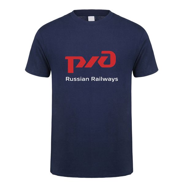 

russian railways t shirt new fashion short sleeve cotton o-neck t-shirt mans tshirts ds-053, White;black