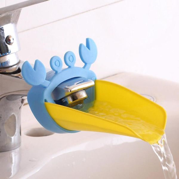 

1 pc cartoon crab kids hand washing extender toddler faucet baby tubs sink tap for children