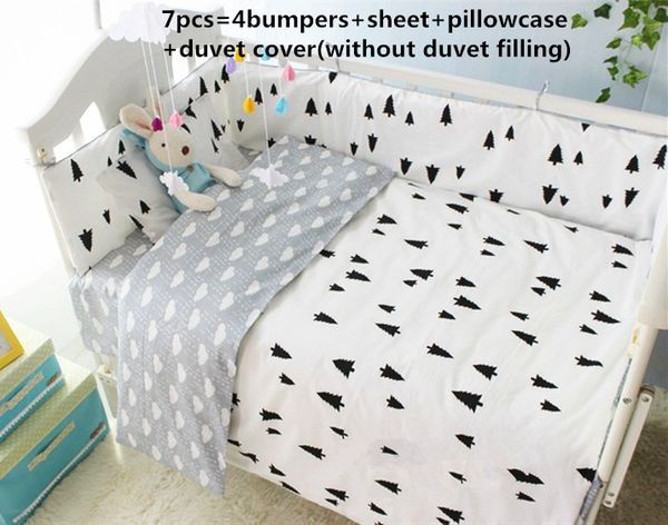 

promotion 6/7pcs baby bedding set baby cradle crib cot bedding set cunas crib quilt cover , 120*60/120*70cm