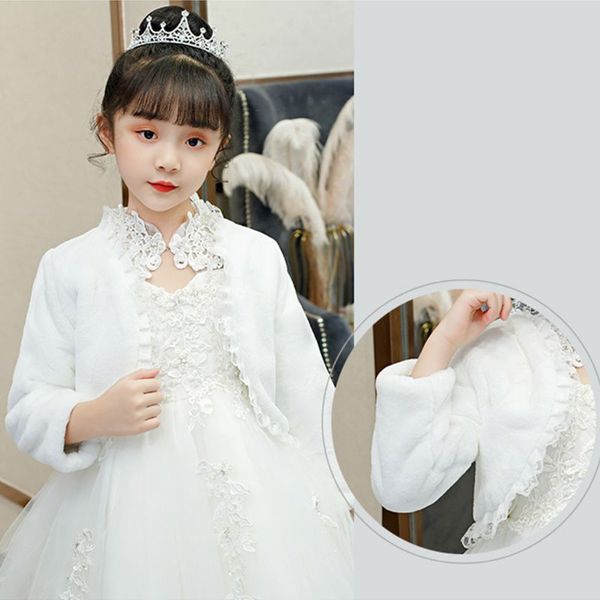 

цветок девочки зима с длинным рукавом куртки венчания плюша подогреть цветочные кружева шаль wrap, Blue;gray