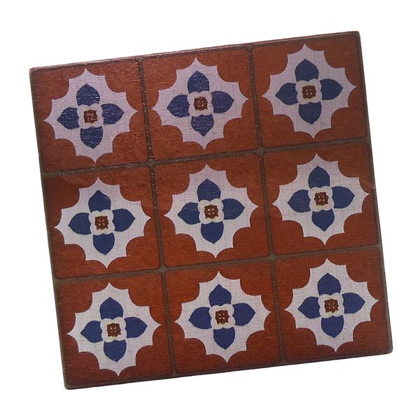 

1:12 scale miniature wine red flooring tile floor dolls house decoration