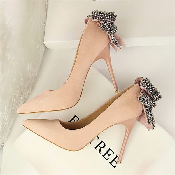 

ladies butterfly-knot black heels rhinestone heels women crystal shoes valentine shoes extreme high heels women party shoes women pumps