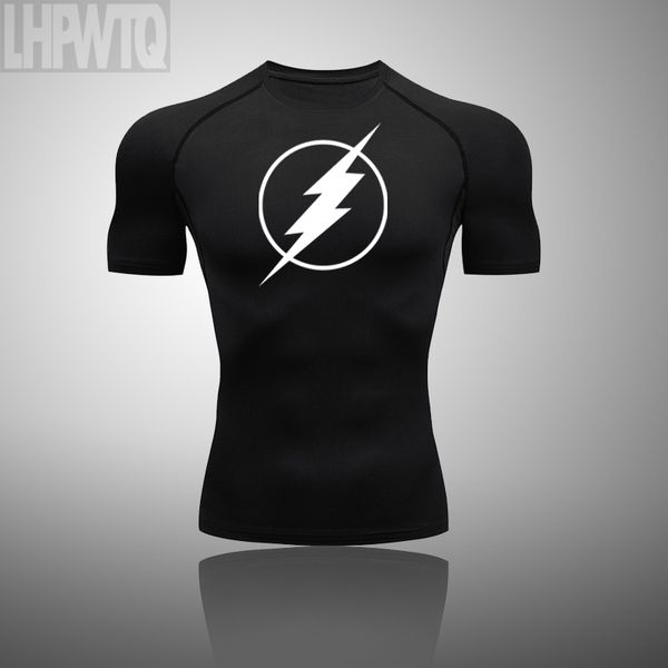 

вспышка tight тенниска mens с коротким рукавом рубашки запуск quick dry compression tops фитнес колготки shirt мужчины gym спортивная одежда, White;black