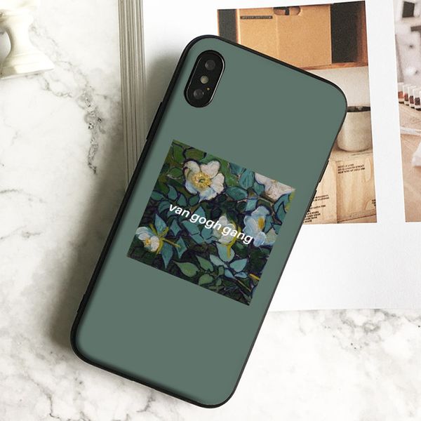 

coque luxury aesthetic van gogh phone case for iphone 11 pro xs max xr 8 7 6s plus 5 se case soft black tpu silicone cover.