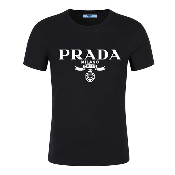 

19ss/prada shirt designers t shirt brand printed cotton 8gucci luxury casual g8moncler polo shirt north tee prad women mens v6face, White;black