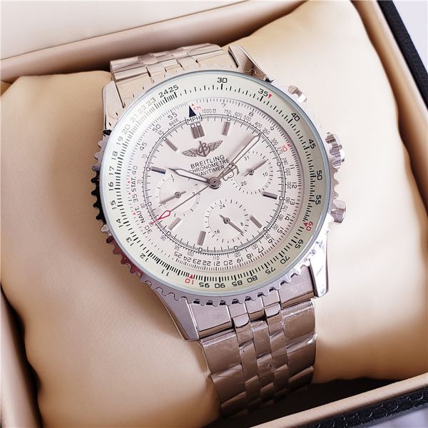 

New 13 86 13 breitling famou full featured quartz watche 48mm men watch leather belt men port watch no box bn5, Slivery;brown