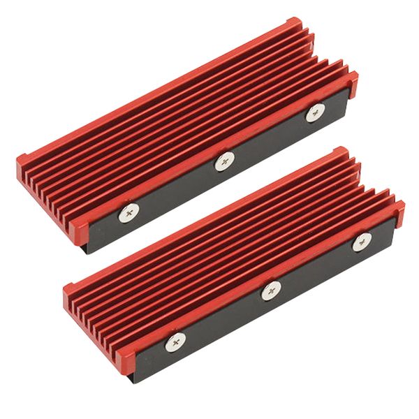 

2pcs алюминиевый радиатор для pcie nvme m.2 ssd с термическим pad -красно