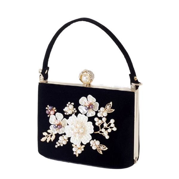 

women flower beads evening clutch bag ladies wedding party handbag prom purse chain shoulder wallet l9be