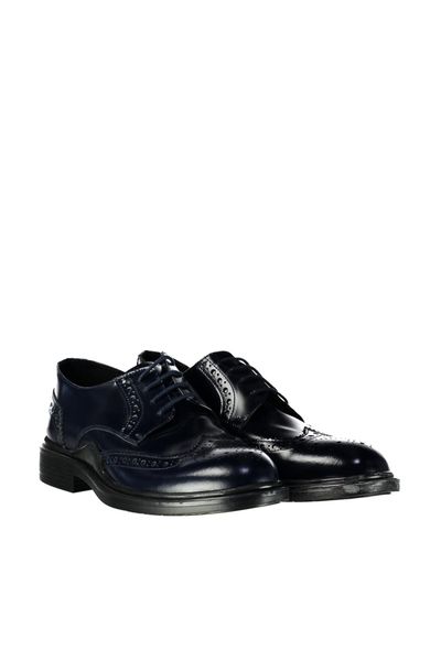 

derimod genuine leather navy blue men 's shoes, Black