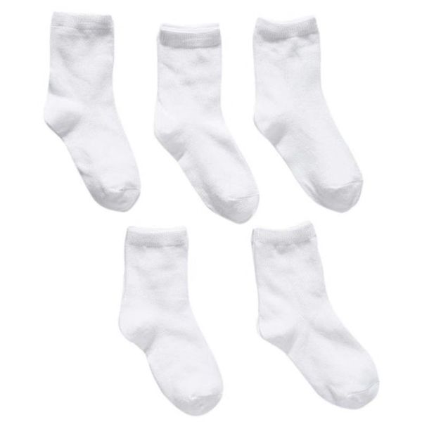 

5pairs kids pure white носок baby boy девочка твердая дышащий хлопок спортивные носки, Pink;yellow