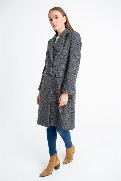 

z6619 dewberry woman coat -grey, Black