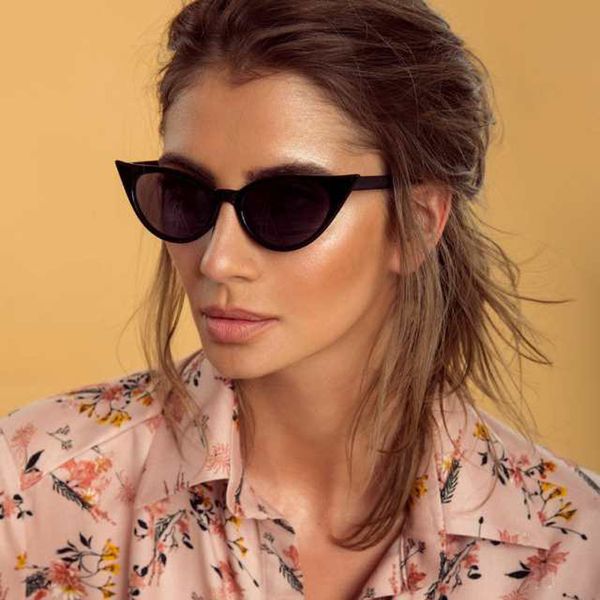 

cool personality street fashion vintage cat eye sunglasses women brand designer cute sun glasses goggles, White;black