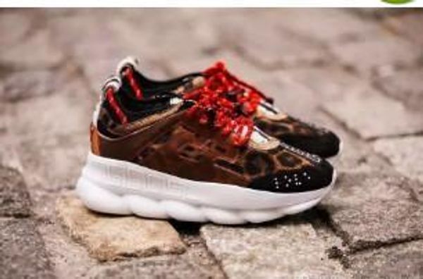 

new men luxury designers sneaker 2 chainz leather black chain reation casual fashion brand shoes for sale thick soled sneakers