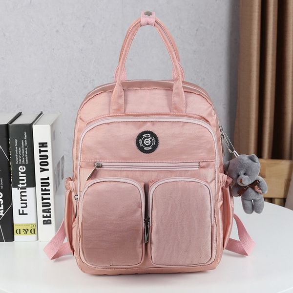 

2019 fashion woman backpack waterproof nylon soft handle solid multi-pocket travel zipper mochila feminina sac a dos school bags