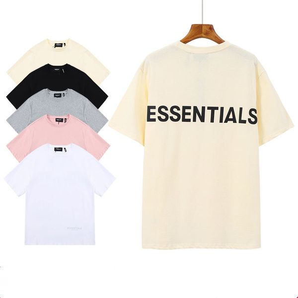 

mens designer tshirt 3m reflective essentials letter short sleeve round neck fashion solid tshirt with 5 colors asian size s-xl, White;black
