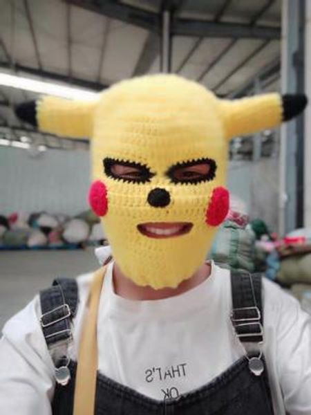 

hand knitted beanie hats funny personality men and women vibrato hat yellow red black knit beanie for cheap, Blue;gray