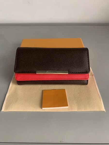 

shpping wholesale red bottoms lady long wallet multicolor designer coin purse card holder original box women classic zipper pocket, Red;black