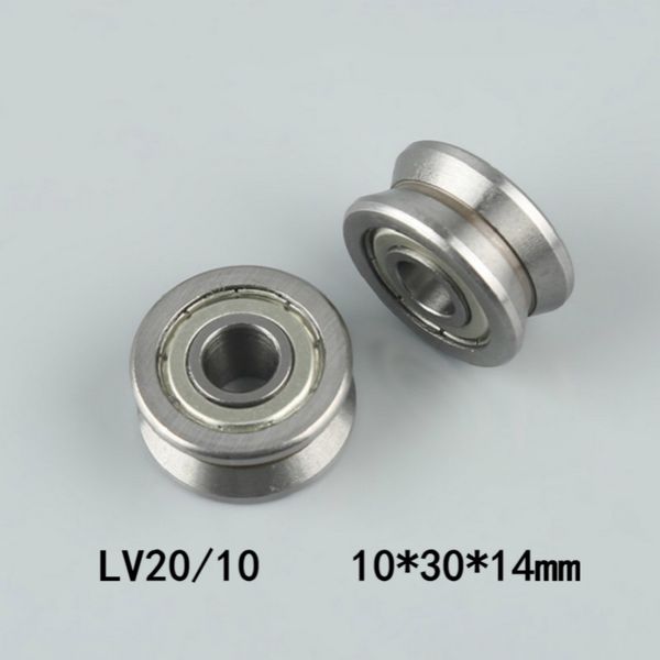

10pcs/lot lv20/10 10x30x14 mm v groove roller bearing roller wheel pulley bearing guide track 10*30*14mm