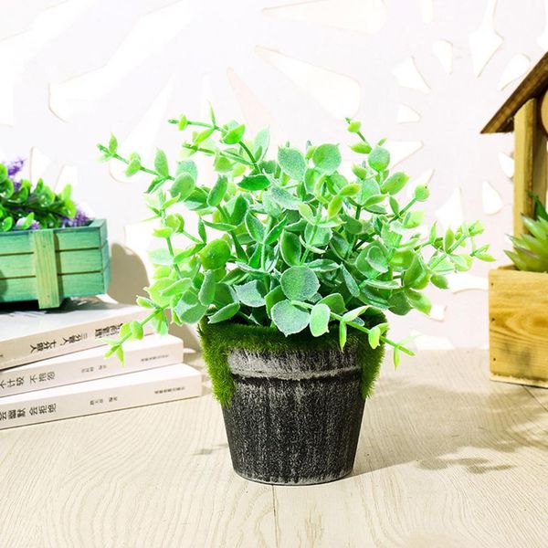 

1pc artificial small grass fake plants pot greenery bonsai potted ornaments home office l garden furniture deskdecor