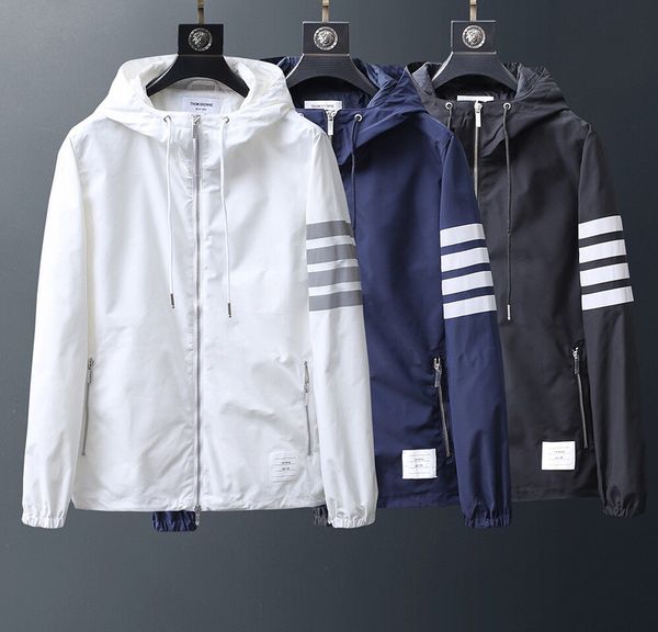 

2020 новая весна тонкий модный бренд мужской пальто куртка высокое качество водонепроницаемый четыре-бар logo 3 цвета размер m ~ 3xl, Black;brown