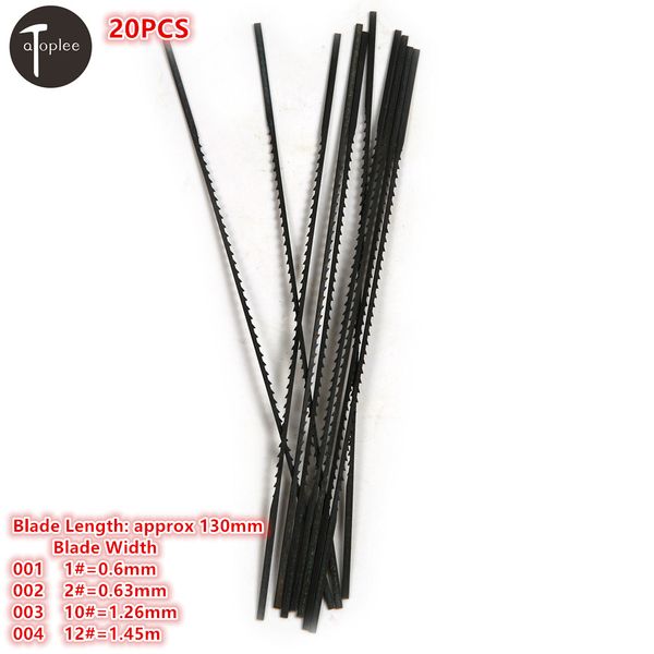 

20pcs tooth scroll saw blades 1# 0.6mm,2# 0.63mm,10# 1.26mm,12# 1.45mm woodworking metal stone saw power tools