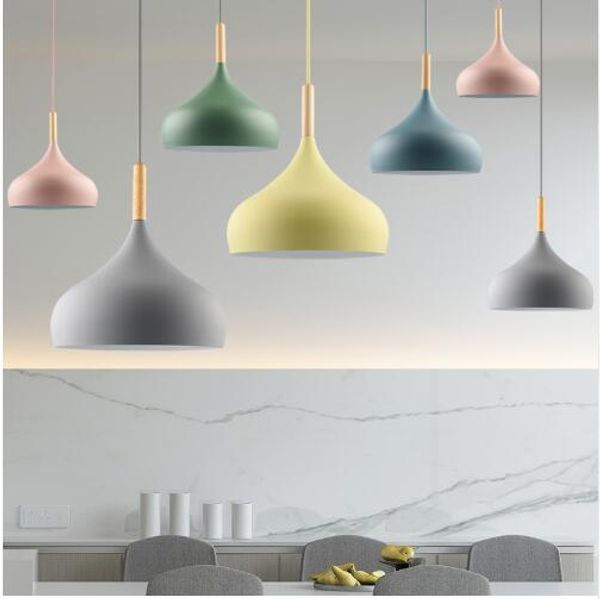 

pendant light lamp creative restaurant lampshade living dinning room bar coffee shop modern hanging lighting colorful macaron
