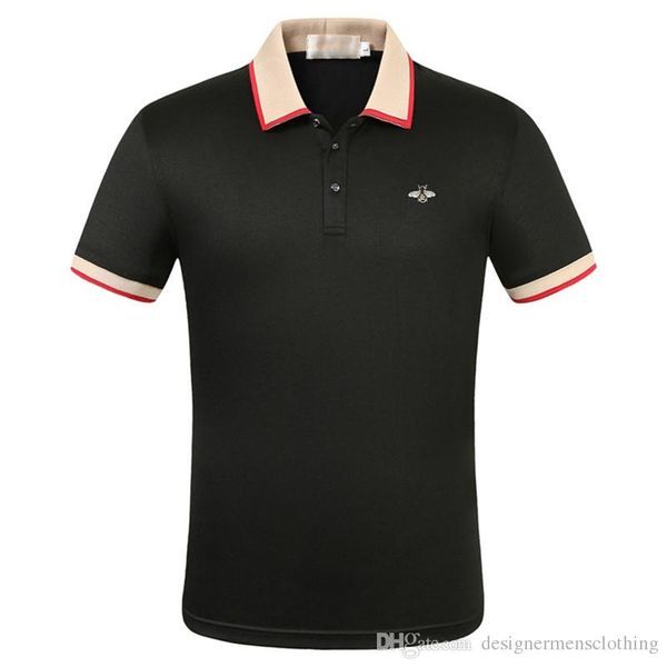 

марка bee solid color mens polos вскользь тенниска mens способа отпечатано с коротким рукавом дизайнер мужской одежды, White;black