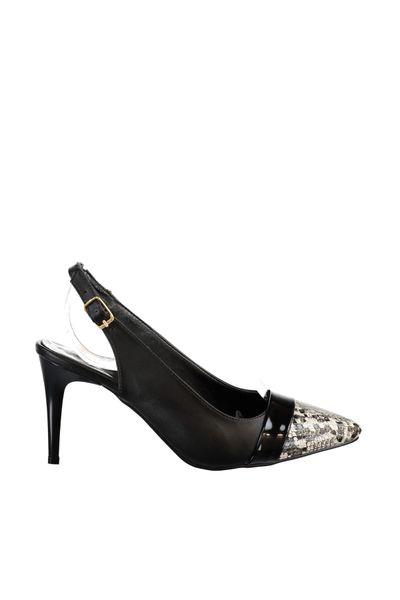 

trendyol snake detailed woman classic heels shoes takss20to0057, Black