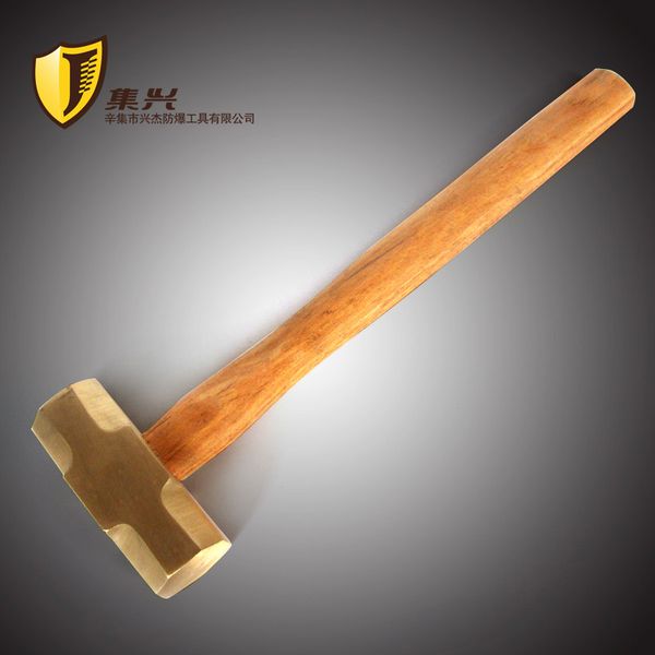 

0.9kg/2lb non sparking brass sledge hammer with wooden handle,safety hand tools